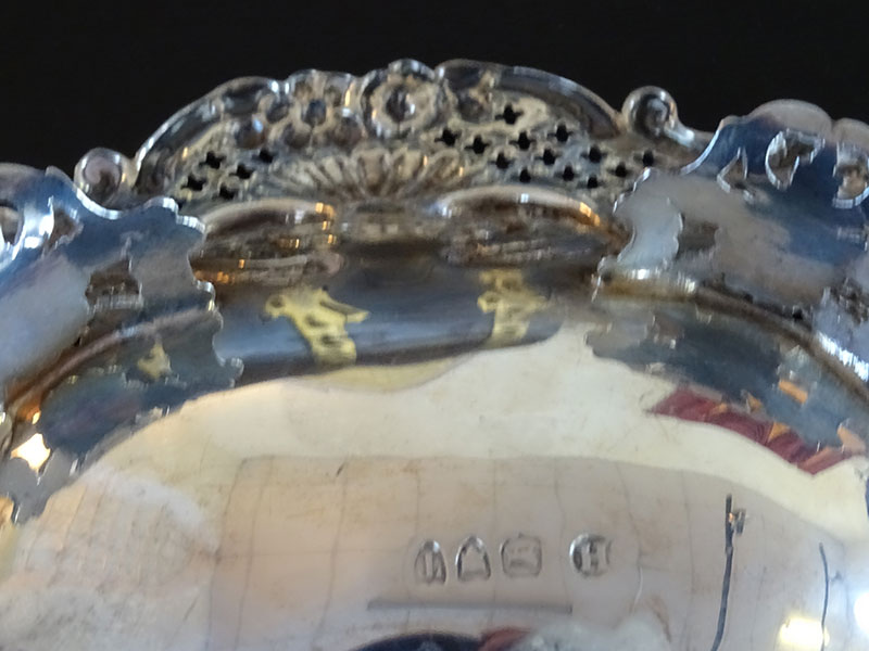 Victorian pierced and embossed silver bowl